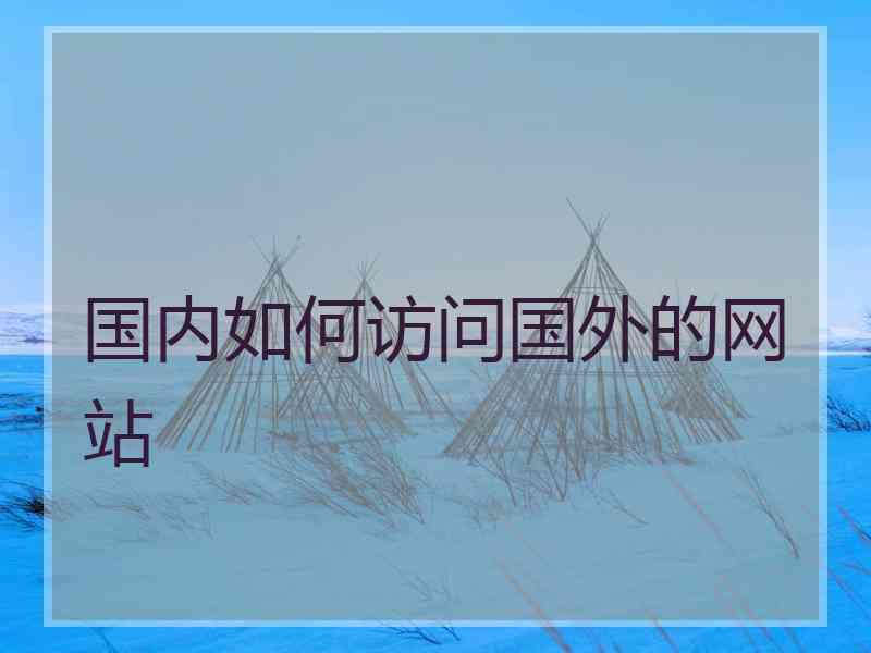 国内如何访问国外的网站