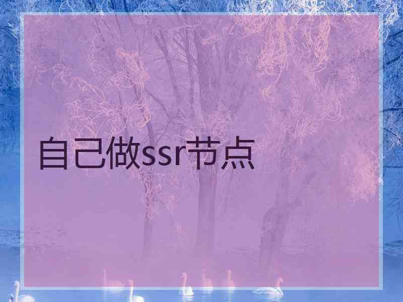 自己做ssr节点